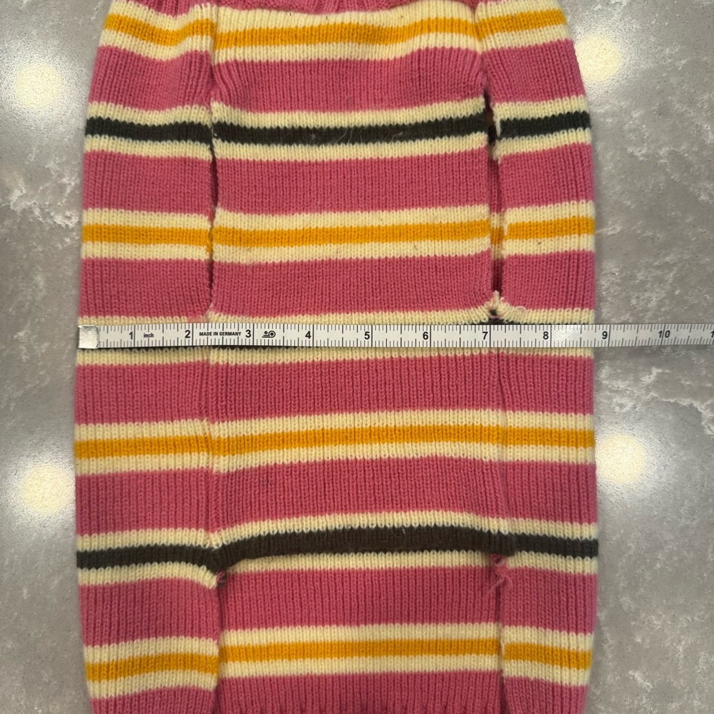 Perfectly Pet Pink Striped Knit Dog Sweater w/ Bow – Size L - Picture 5 of 5